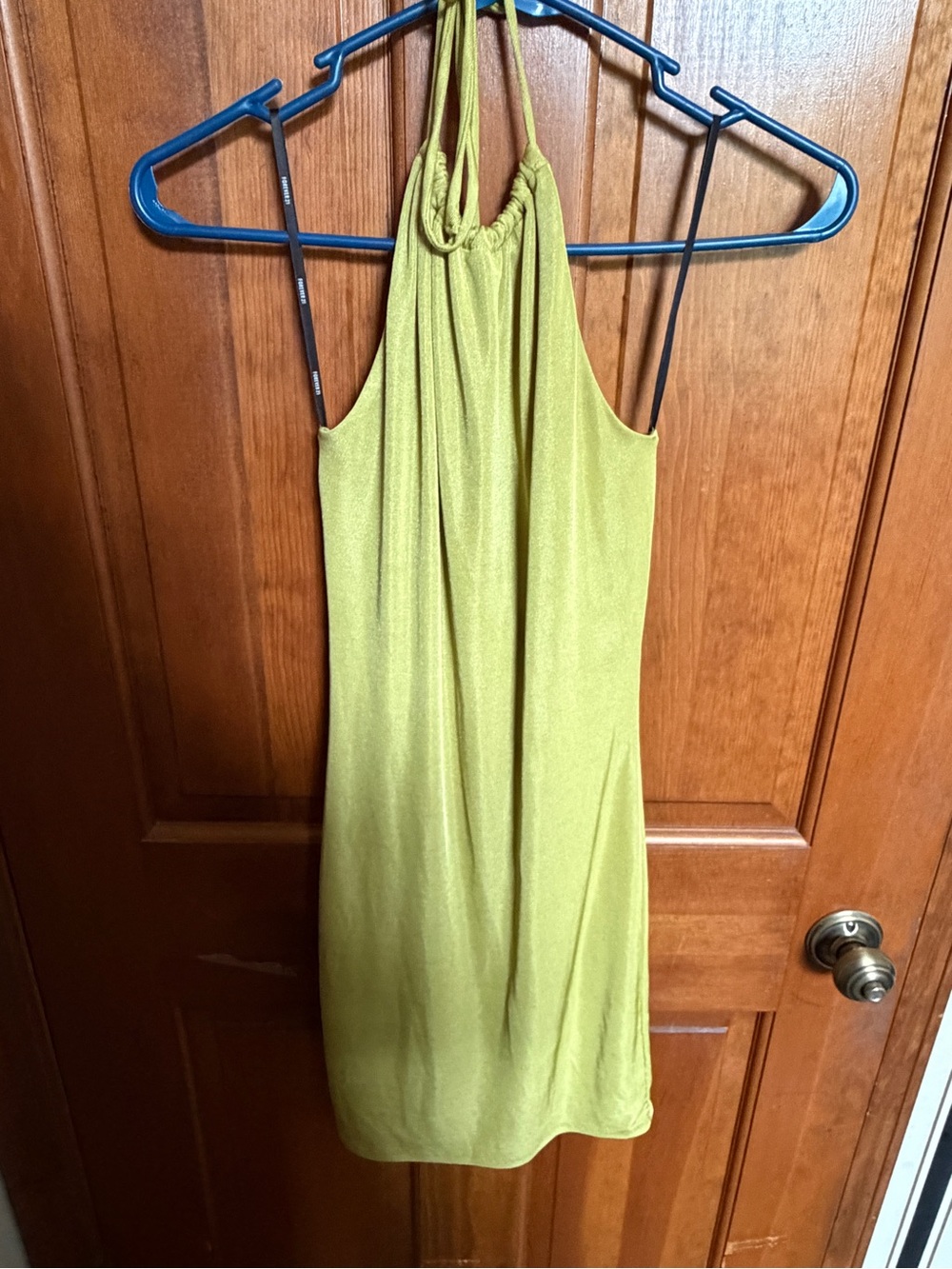 Forever 21 Lime/Olive Green Halter Midi Dress